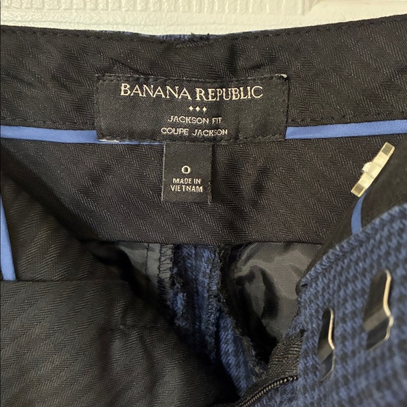 Banana Republic Pants, Jackson Fit; Dark Purple & Black Houndstooth; Size: 0 - Picture 2 of 12